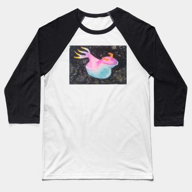 Watercolor Seaslug Baseball T-Shirt by San Mould Art